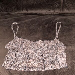 Leopard Print Ruffle Top